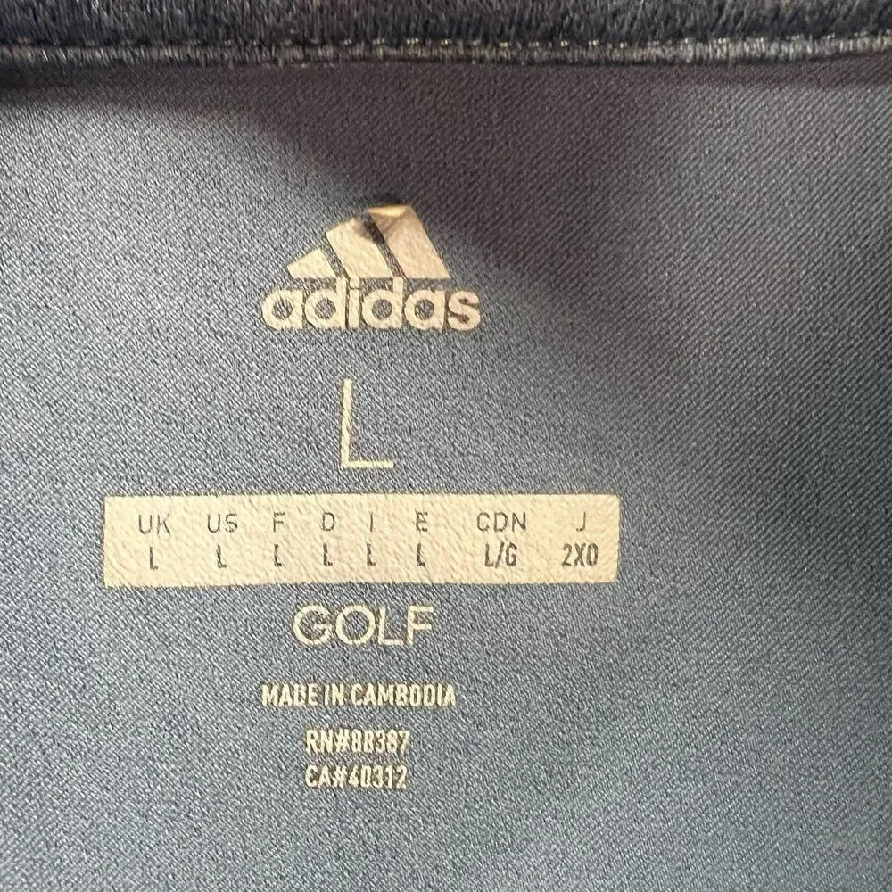 Adidas Mens Quater Zip Golf  Pullover‎ Blue Gray Color Size Large Activewear